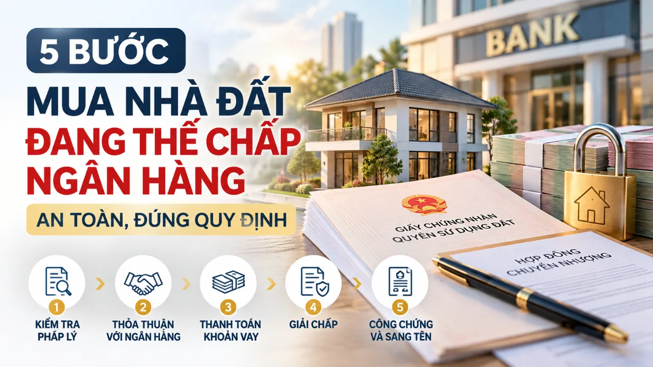 5 bước mua nhà đất đang thế chấp ngân hàng an toàn, đúng quy định